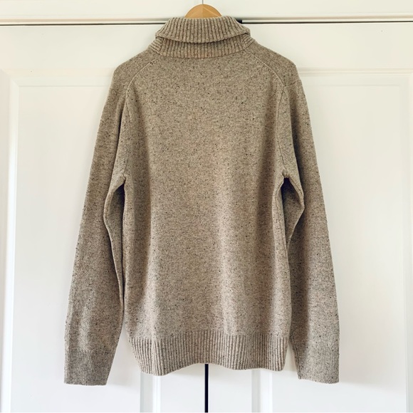 J. Crew Sweater Button Shawl Collar Wool Pullover Oatmeal Knit Men’s Size Large - Picture 4 of 8